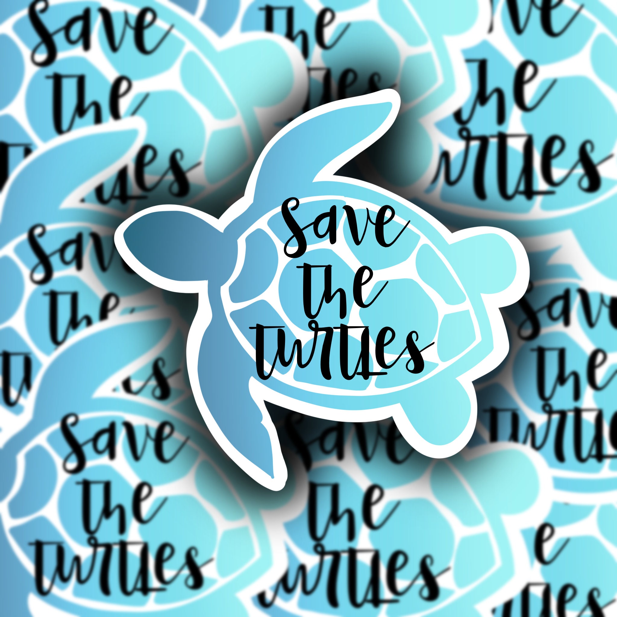 Save the turtles sticker turtle sticker environment sticker Etsy