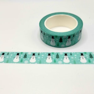 Cute Trees and Snowman Washi Tape / Holiday Washi Tape / Winter Washi / Festive Masking Tape / Christmas Snow Washi / Card Making / BUJO