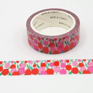 World Craft roze en rode tulpen washitape / roségoud- en zilverfolie Sparkle Washi / Planner of BUJO Supply / Pen Pal Gift / Junk Journal