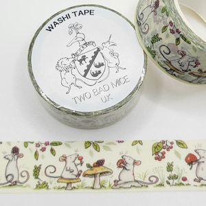 Strawberry Mice Washi Tape / Cute Mouse Washi Tape / Mouse Lover Gift / Anita Jeram 20mm Masking Tape / Pen Pal Gift / BUJO or Planner /