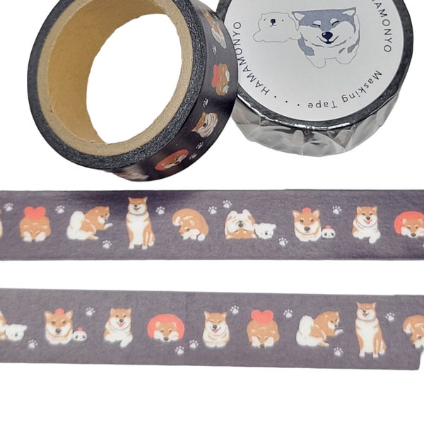 CLEARANCE- Hamamonyo Shiba Inu Washi Tape / Made in Japan Washi / Cute Dog Washi / Pen Pal Gift / Dog Masking Tape / Planner or BUJO