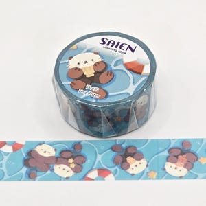 Saien Sea Otter Washi Tape / Otter Lover Gift / Leuke dieren Washi / Pen Pal Gift / BUJO of planner / Japanse Washi Tape / Ocean Lover Gift