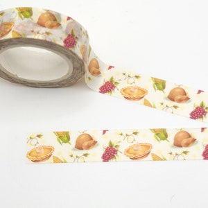 Thanksgiving Dinner Washi Tape: Turkey, Pie, and Grapes