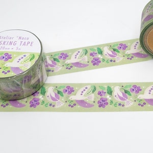 Ruban adhésif Washi Little Bird de Natsuko Taguchi / Atelier Naco Washi / Ruban adhésif Washi Oiseaux et Fleurs / Washi Floral / Cadeau pour les amoureux des oiseaux / Washi japonais