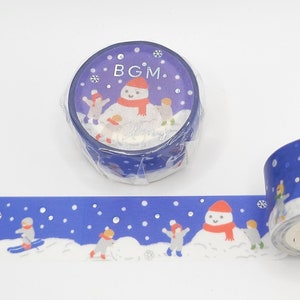 BGM Snowman Washi Tape: Silver Foil Holiday Planner Tape