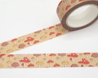 Mushroom Washi Tape: Woodland Fungi, Pen Pal & Planner Tape