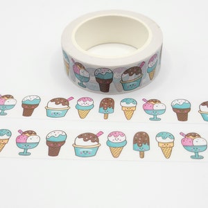 Summer Ice Cream Washi Tape / Cute Dessert Washi Tape / Food Masking Tape / Pen Pal Gift / Birthday Party Washi / Planner or BUJO Supply