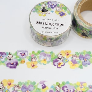 Papier Platz Washi-tape sprookjes en viooltje / Washi-bloemen / Cat Washi-tape / Pen Pal Gift / BUJO of planner / Japanse washi