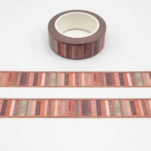 Library Books Washi Tape: Decorative Planner Embellishment