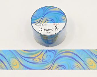 Saien Kimono Washi Tape : Gold Foil Yuzen Design
