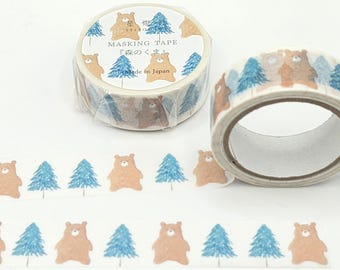 Ruban adhésif Washi Bears de la forêt : masking tape japonais, décoration bois