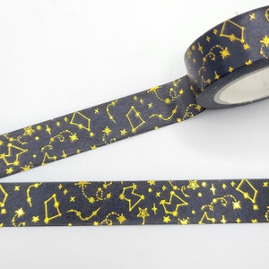 Gold Foil Constellations Washi Tape: Starry Night Planner Supply