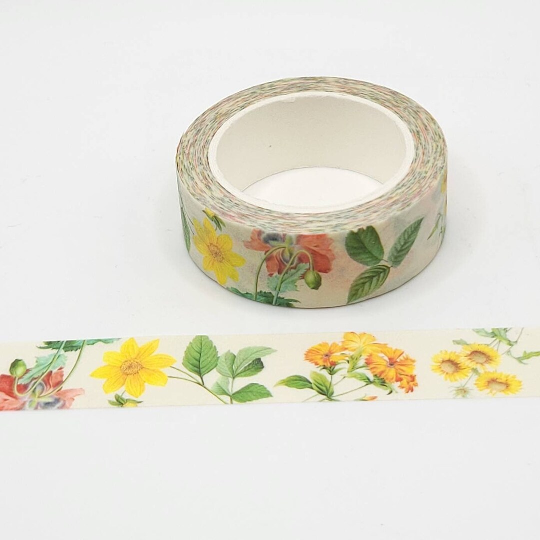 Vintage Floral Washi Tape / Daisies and Sunflowers / Pen Pal Gift