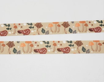 Mushroom & Leaves Washi Tape: Cottagecore Planner Tape