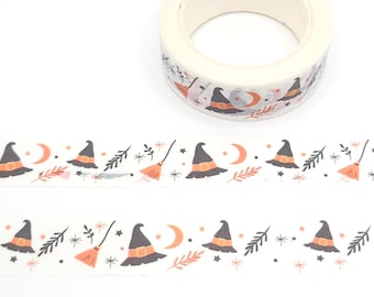 Witch Hats & Brooms Washi Tape: Halloween Planner Tape
