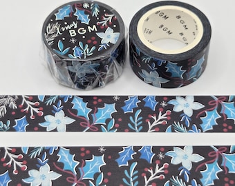 BGM Holly and Flowers Washi Tape: Gilded Linited Edition Christmas Planner Tape
