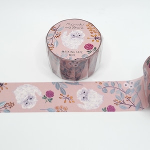 White Cat & Roses Washi Tape: Miyaki Matsuo Japanese Masking Tape