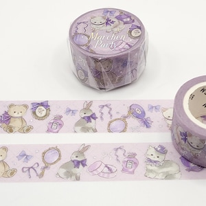 Ruban adhésif Washi BGM avec chats et amis / Ruban adhésif Washi pour fête de conte de fées / Washi pour parfum / Ruban adhésif Washi pour ours en peluche / Ruban adhésif Washi pour lapin / Enfance vintage