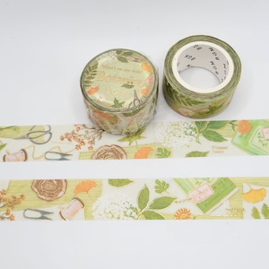 BGM Botanist Washi Tape / Flowers and Plants Washi Tape / Pen Pal Gift / Planner or BUJO / Garden Washi Tape / Green Leaves Washi