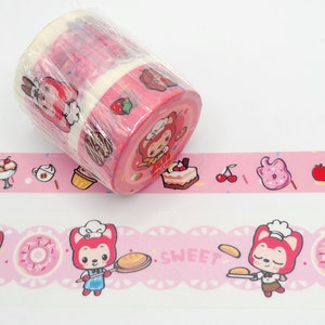 LIQUIDAÇÃO-BGM Doces e Fita Washi Fox/ Fita Washi de Rolo Duplo/ Planejador ou BUJO/ Kawaii Animal Washi/ Ali Sweets Washi/ Kawaii Washi