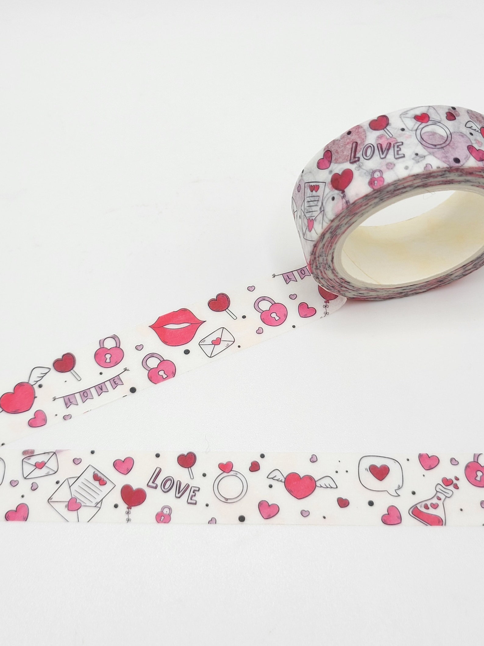 Cute Hearts and Letters Washi Tape / Love Washi / Pen Pal Gift Etsy