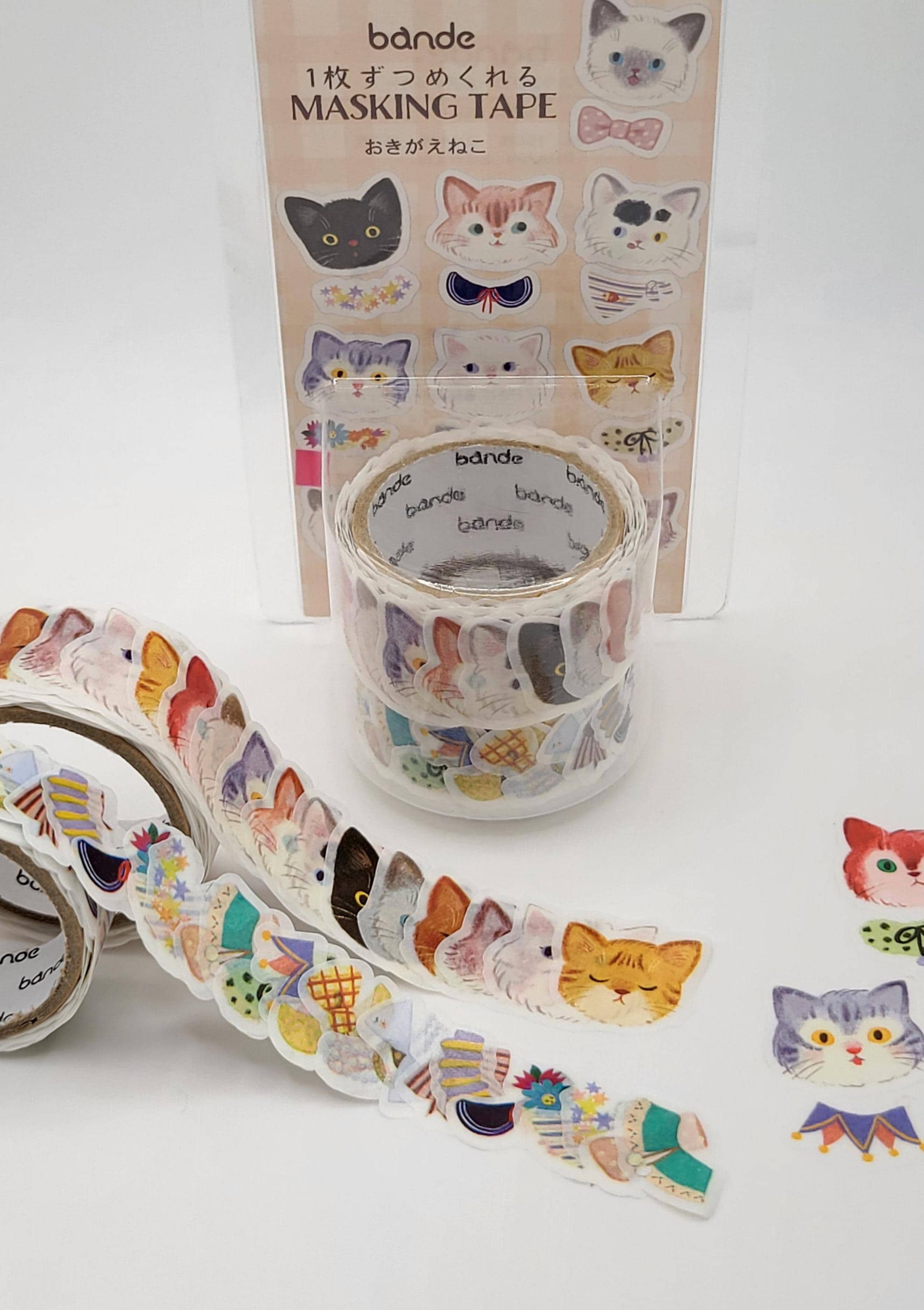 Bande Fashion Cat Washi Tape Stickers / Cute Japanese Stickers / Cat Stickers / Washi Tape / BUJO or Planner / Cat Lover Gift / Sticker Roll