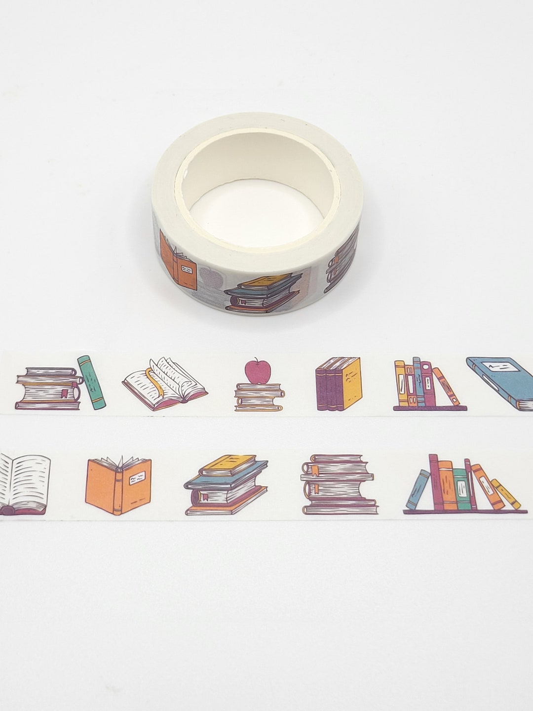 Books and an Apple Washi Tape / Cute Teacher Gift / Pen Pal Gift