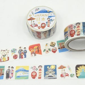 Gilded Japan Street Scenes Washi Tape: Gold Foil Accents