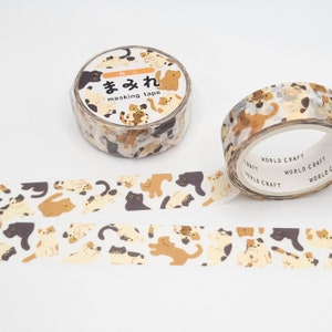 World Craft Jumble Cats Washi Tape / Cat Lover Gift / Pen Pal Gift / BUJO or Planner / Cute Pets Washi / Black Cat Washi / Tuxedo Cat Washi