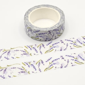 Lavender Sprigs Washi Tape: Botanical Garden Decor
