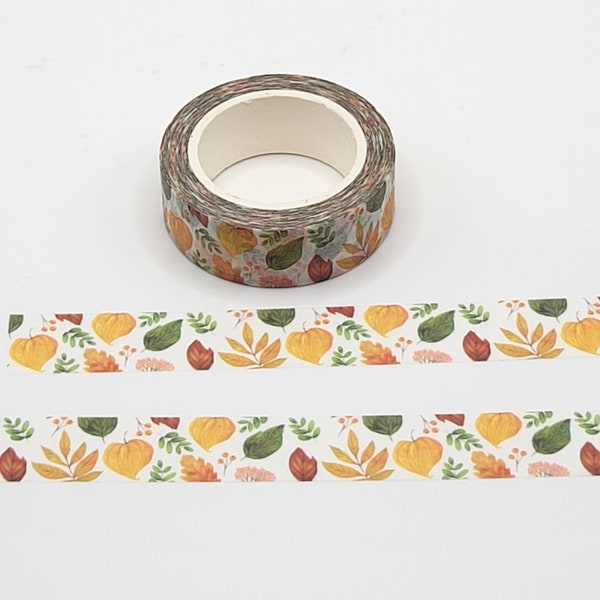 Autumn Leaves and Pumpkins Washi Tape / Fall Foliage Washi / Thanksgiving Washi Tape / Planner or BUJO / Junk Journal / Pen Pal Gift