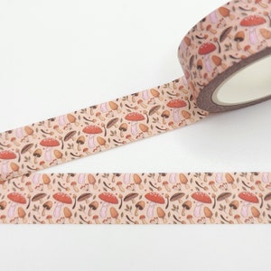 Mushroom Washi Tape: Fall Forest Fungi, Cottagecore Style