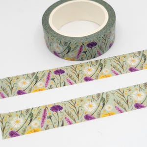 Washitape met paarse en witte bloemen / Washi-tape met bloemen / Washi-tape bloemen / BUJO of planner / Washi-tape tuin / Washi-tape lente