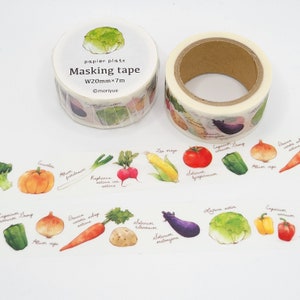 Papier Platz Garden Vegetables Washi Tape / Cute Summer Washi / Kitchen Washi / Pen Pal Gift / BUJO or Planner / Japanese Washi Tape