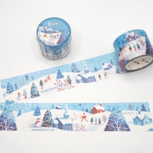 Winter Washi Tape, Snowman Washi Tape, Foil Christmas Washi Tape