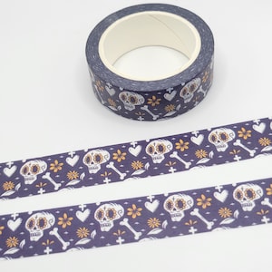 Floral Skulls Washi Tape: Halloween Planner Tape