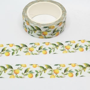 Fita Washi de Limão / Fita Washi de Limões Bonitos / Washi Botânico / Washi de Jardim / Presente de Amigo por Correspondência / Washi de Frutas / Presente para Amantes de Limão