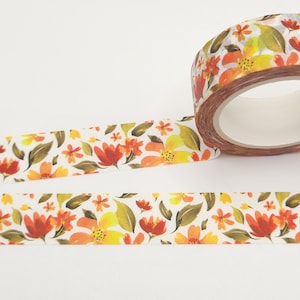 Floral Washi Tape: Windblown Leaves, Vintage Planner Tape