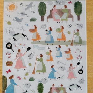Stickers voor gewone dagen / stickers katten / Japanse stickers / stickers dagelijks leven / BUJO of planner / cadeau penvriend / Cosyca-stickers