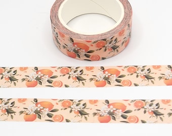Orange Tree Washi Tape / Pretty Oranges Washi Tape / Botanical Washi / Garden Washi / Pen Pal Gift / Fruit Washi / Citrus Lover Gift