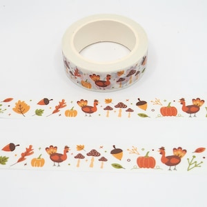 Thanksgiving Washi Tape: Pumpkins, Turkeys, Acorns Fall Foliage