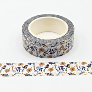 Washi-tape met vergulde bladeren en paddenstoelen / Washi-tape herfstbladeren / Washi-tape herfstbladeren / planner of BUJO / Washi-tape bos / Woods Washi