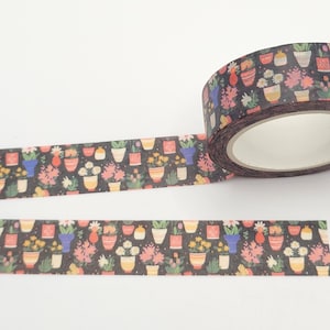 Potted Flowers Washi Tape: Floral Planner Tape
