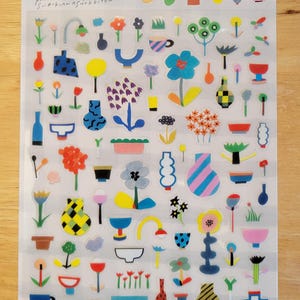 Subikiawa Shokkiten Plant Stickers: Japanese Floral PET Stickers