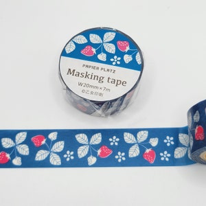 Fita adesiva Papier Platz Morangos Washi / Washi de frutas de verão / Washi de cozinha / Presente de amigo por correspondência / BUJO ou planejador / Fita adesiva japonesa Washi
