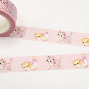 Ribbon Kittens Washi Tape / Cat Washi Tape / Cat Lover Gift / Planner or BUJO / Pen Pal Gift / Kawaii Washi Tape / Cute Pet Washi