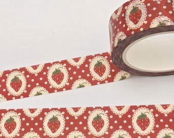 Polka Dots and Strawberries Washi Tape: Fruit Planner Tape