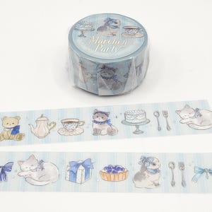 Nastro washi BGM Fairy Tale Tea Party / Nastro washi Cat / Nastro washi Marchen / Nastro washi Teddy Bear / Nastro washi Bunny / Nastro washi Vintage Childhood