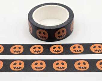 Spooky Halloween Pumpkin Washi Tape: Jack-O-Lantern Planner Tape