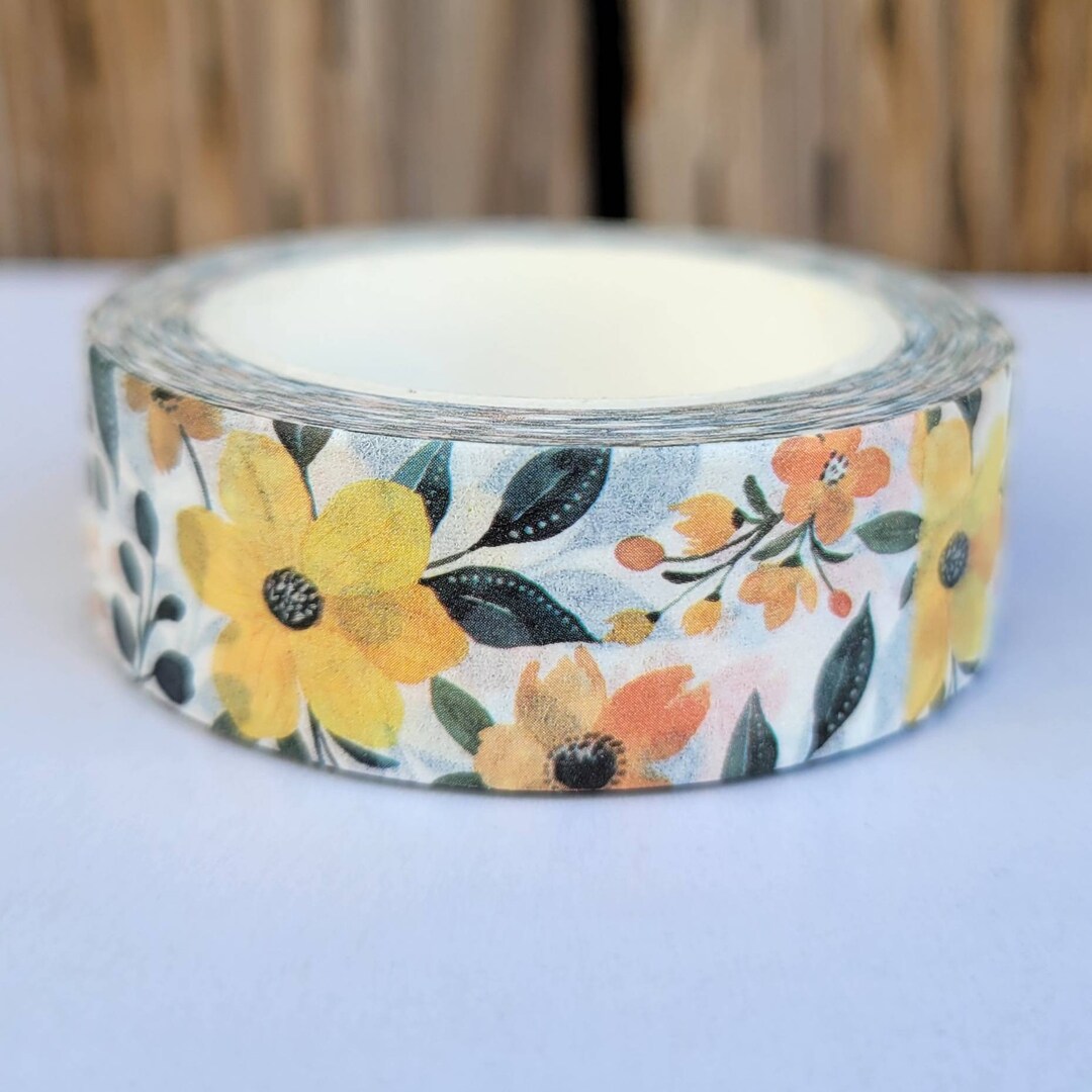 Yellow Daisies Washi Tape / Floral Washi Tape / Spring Flowers Washi